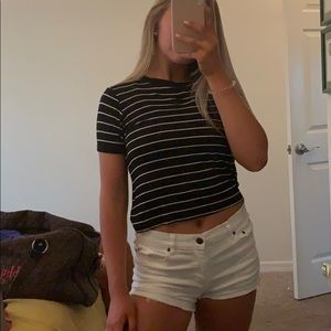 “LimeBlue” brand striped crop top